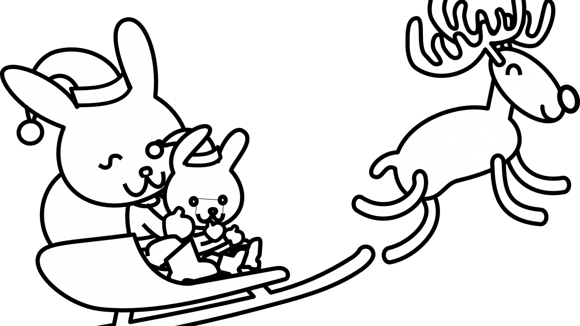 Coloring For Kids Christmas Clip Art Of Black And White - Coloring Book (1920x1080)
