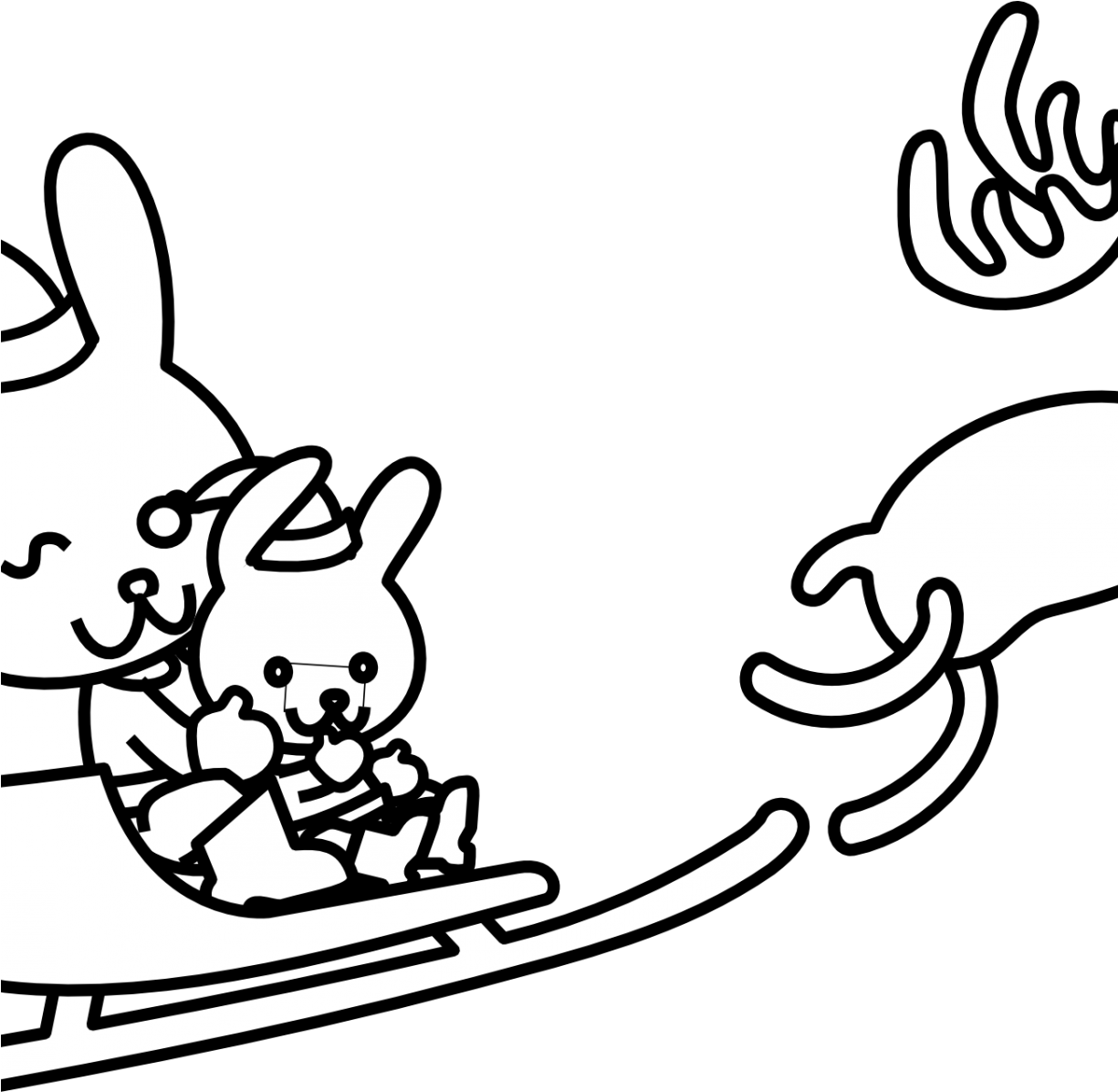 Coloring For Kids Christmas Clip Art Of Black And White - Coloring Book (1224x1224)