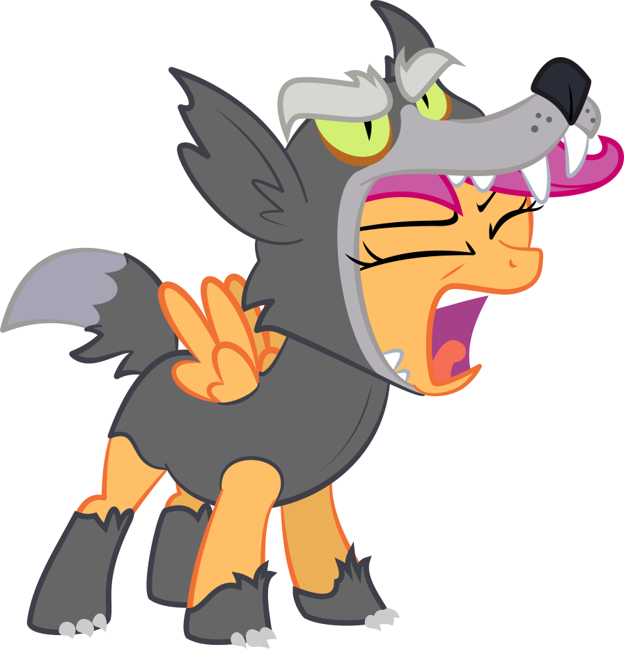 Scootawolf, Simple Background, Solo, Transparent Background, - Cartoon (896x932)