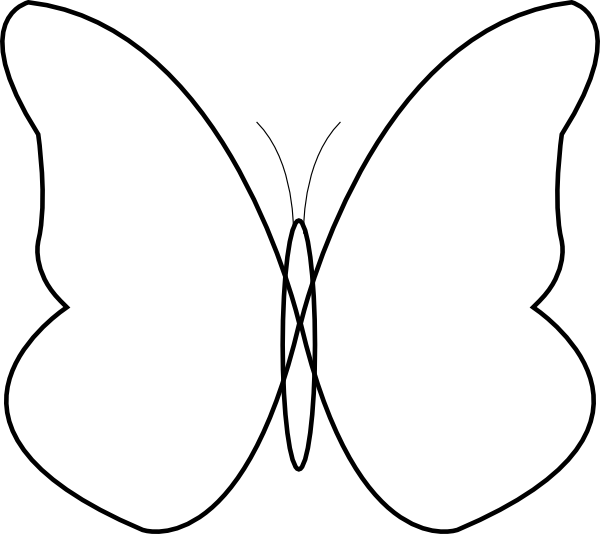 Butterfly Outline Clip Art - Butterfly Outline Transparent Background (600x534)