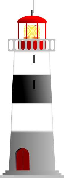 Light House Clip Art - Black Striped Lighthouse Shower Curtain (216x595)