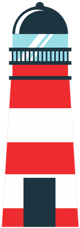 Red Light House Travel Beach Icon - Vector Graphics (375x550)