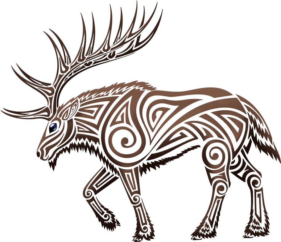 Tribal Elk By Trahana - Celtic Moose (1000x868)