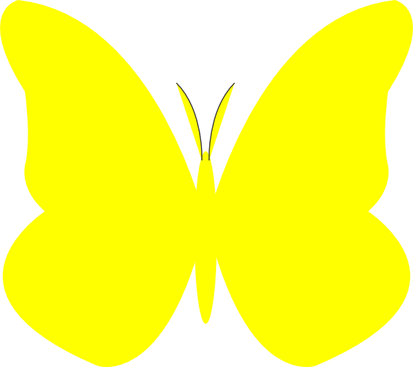 Yellow Butterfly Clipart (600x533)