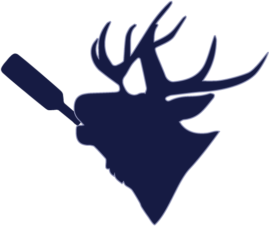 Elk With Wine Bottle - Elk Head Silhouette (529x445)