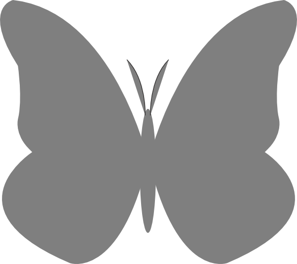 Gray Clipart Butterfly - Butterfly Clip Art Gray (600x533)