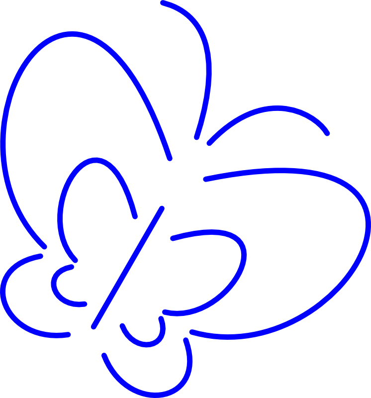 Butterfly Clipart Simple Butterfly - Outline Of Butterfly Blue (746x800)