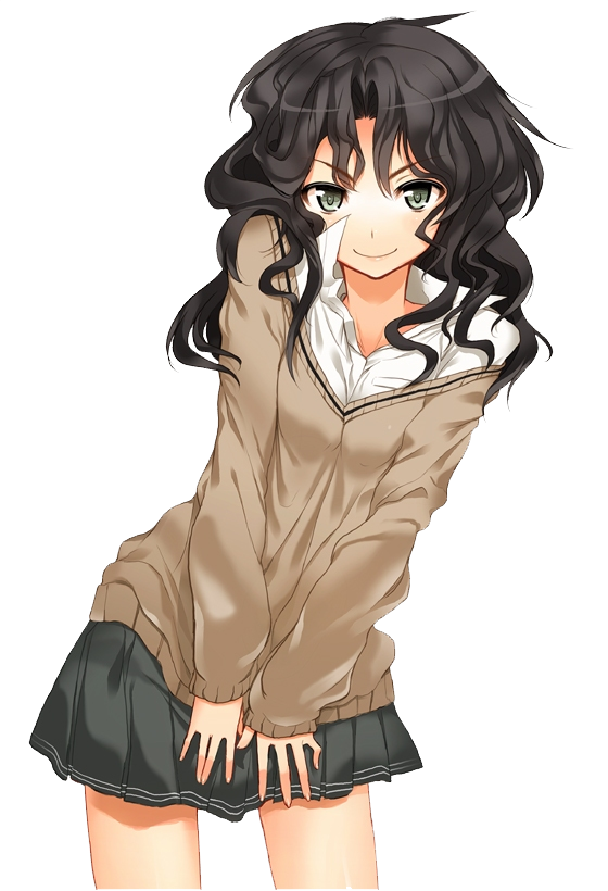 Anime Girl With Wavy Hair - Curly Hair Anime Girl (560x820)