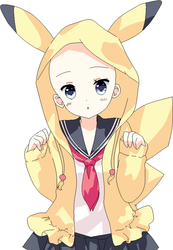 View Collection - Cute Anime Girl With Pikachu Hoodie (646x850)