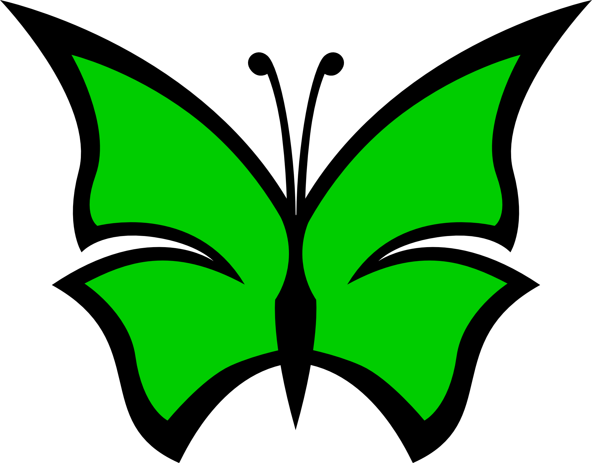 Green - Color - Clipart - Butterfly Clip Art (1969x1540)