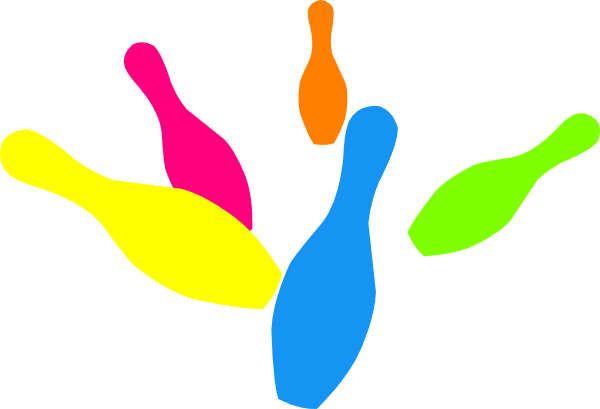 Bowling Pins Clipart Color (600x409)