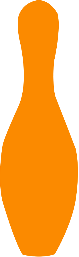 Bowling Pin Orange - Silhouette Of Bowling Pin (276x900)