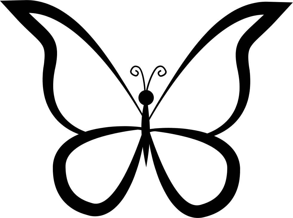 Butterfly Outline Design From Top View Comments - Outline Image Of Butterfly (981x730)