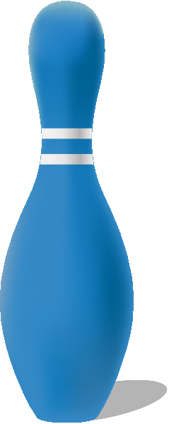 Blue - Blue Bowling Pin Png (239x600)