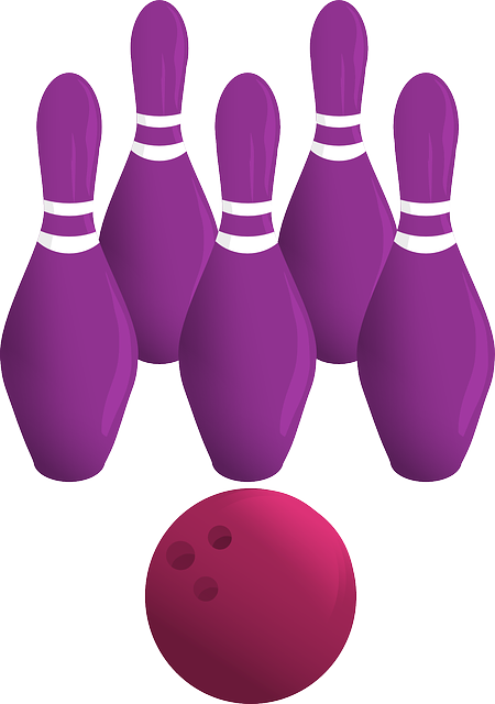 Pins Bowling, Game, Sports, Pins - Purple Bowling Pins (450x640)