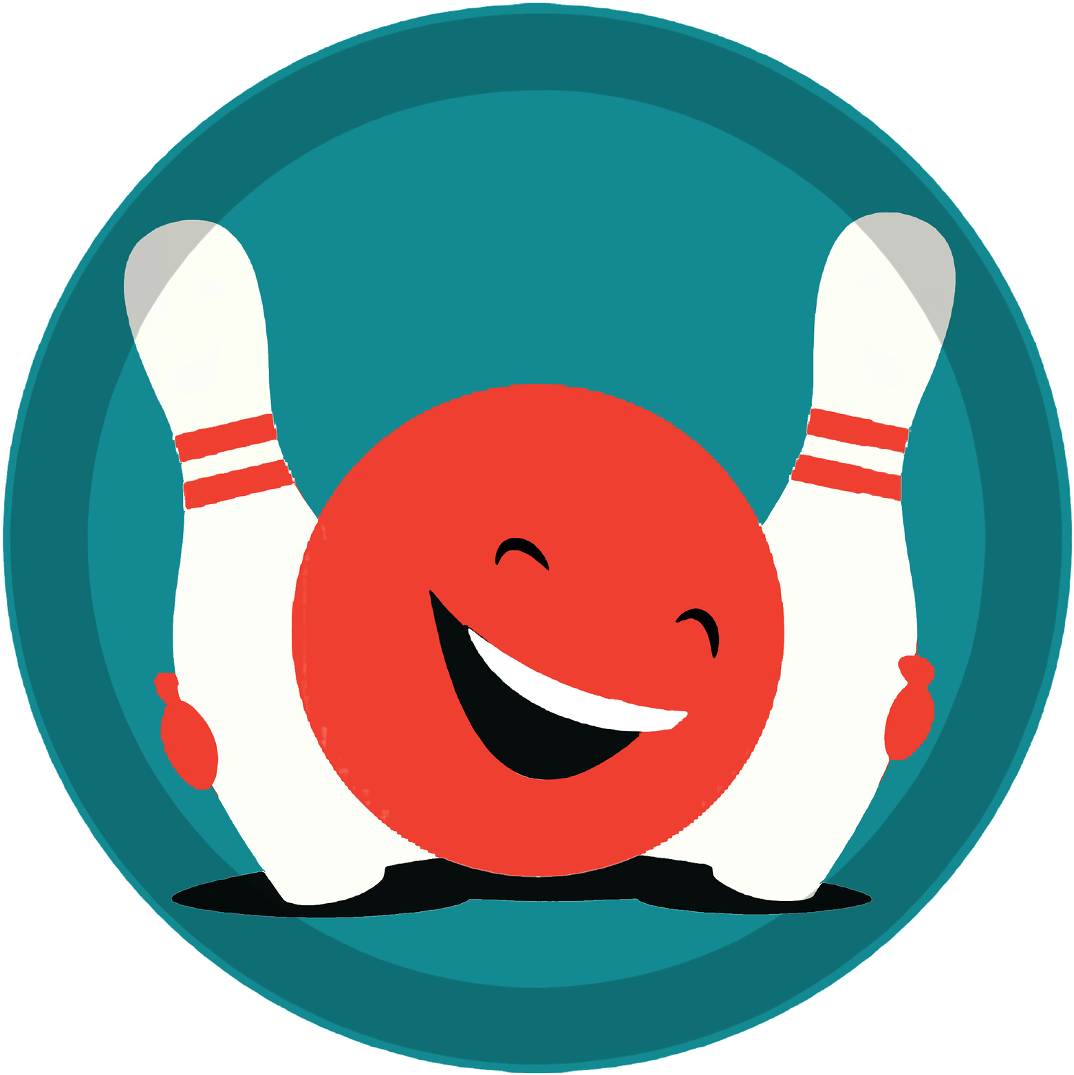 Ten Pin Bowling, Bowling Ball, Bowling Pin, Embracing - Retro Bowlings-tupfen-kunst-rundes Kissen (1920x1920)