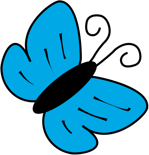 Butterfly Clip Art Cyan Animals Bugs - Purple Butterfly Clip Art (575x600)