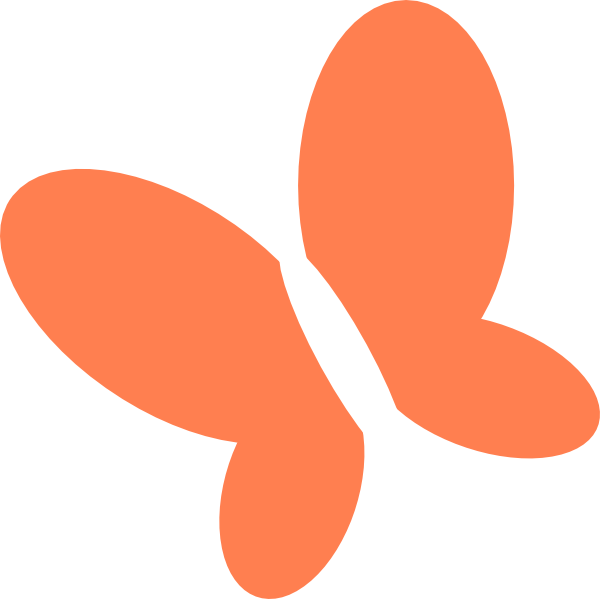 Coral Butterfly Border Clipart - Vectores En Color Coral (600x599)