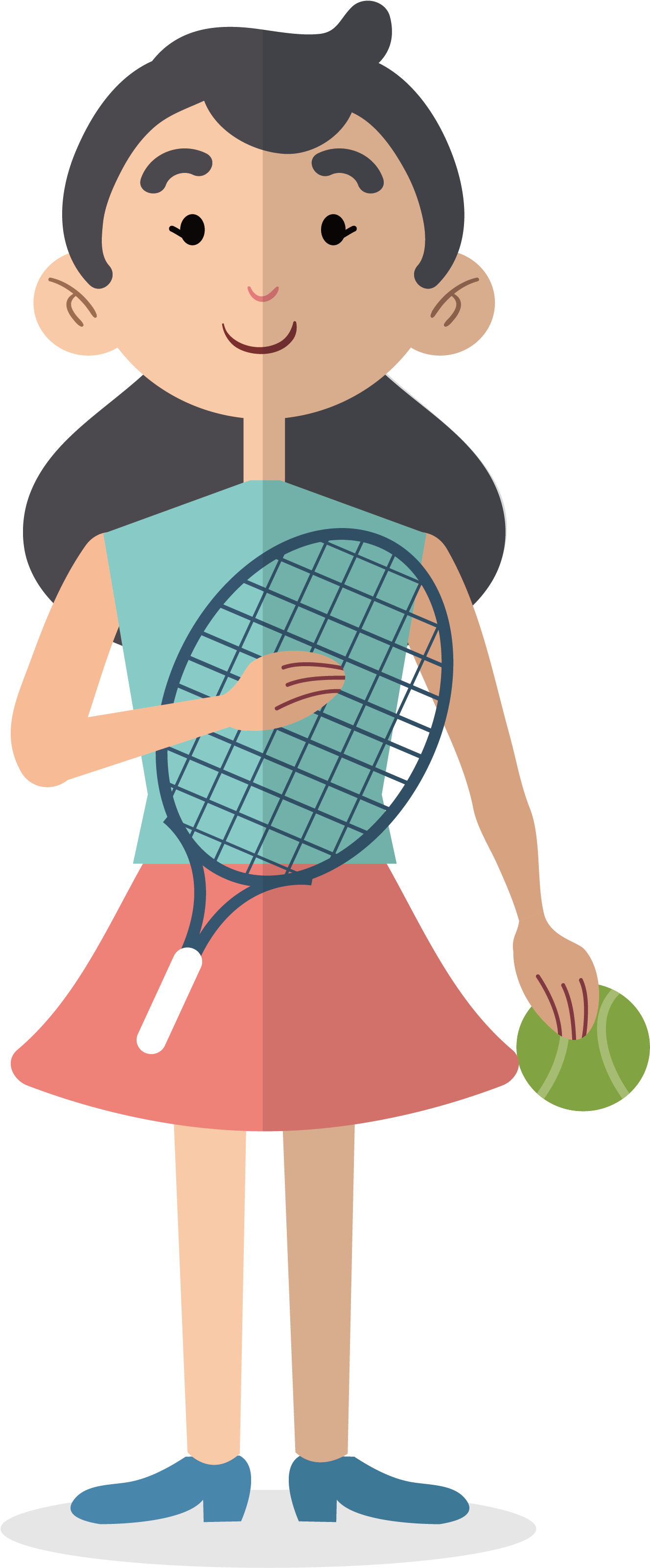Tennis Girl Euclidean Vector Clip Art - Tennis Girl Euclidean Vector Clip Art (1340x3200)