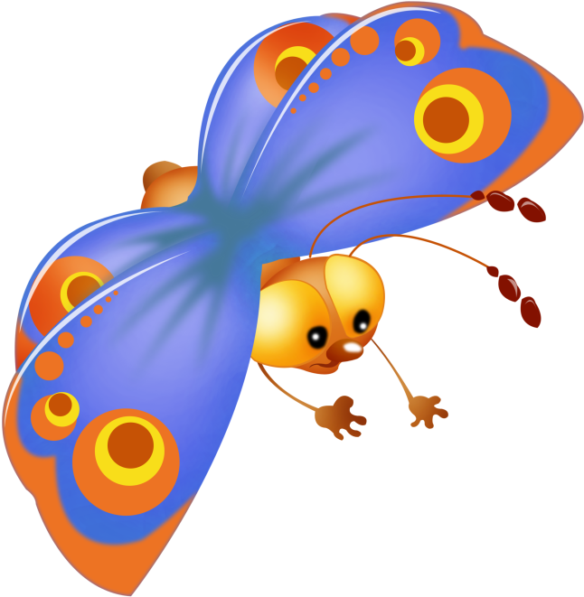 Clip Art - Butterfly Cartoon (670x675)