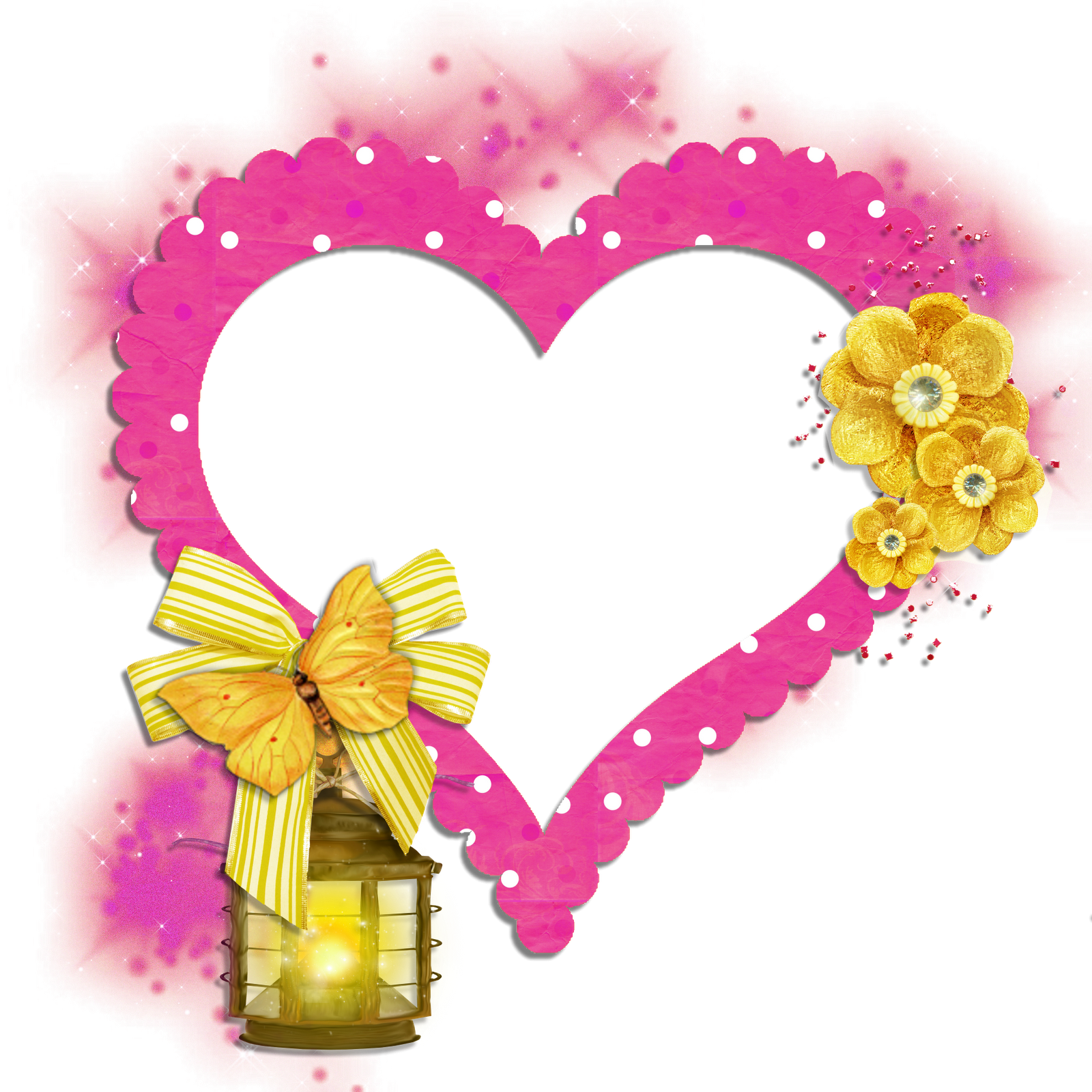 Cards - Pink Heart Frame Png (1600x1600)