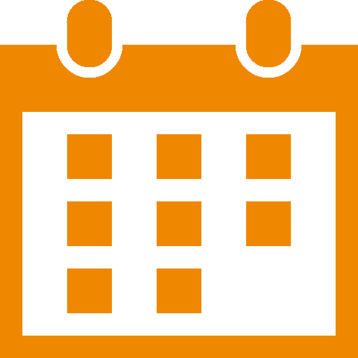 Treffpunkt Für Sport, Spass Und Genuss Orange Calendar - Kalender Icoon Png (512x512)