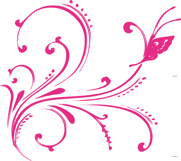 Pink Swirl Butterfly Clip Art At Clker - Pink Swirl Clip Art (600x531)