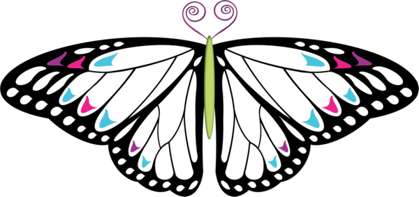 Clipart Butterflies - Brush-footed Butterfly (600x283)