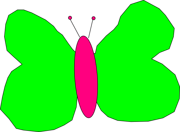 How To Set Use Lime Green And Pink Butterfly Svg Vector - Clip Art (600x442)