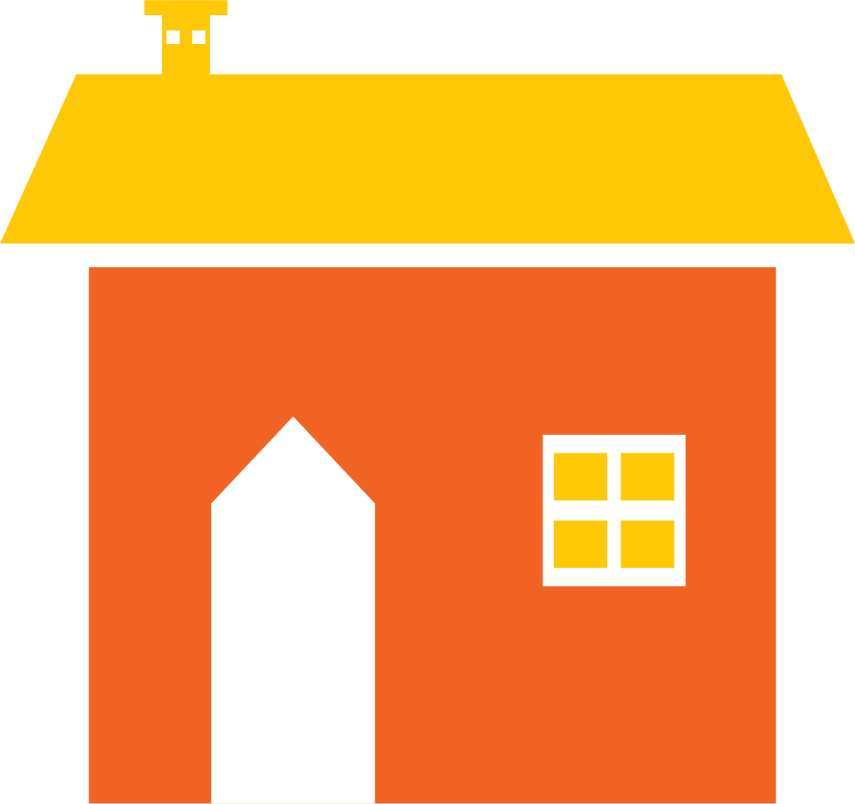 Orange Old House - Flat Design (1207x1135)