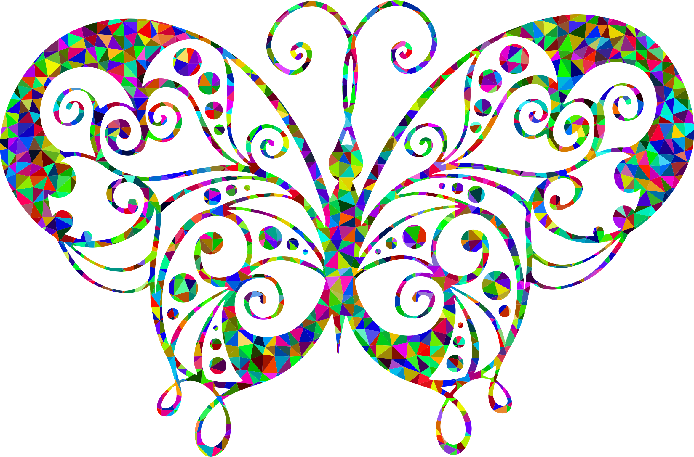 Poly Prismatic Flourish Butterfly Silhouette - Poly Prismatic Flourish Butterfly Silhouette (2342x1544)