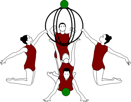 Vector De La Imagen De La Gimnasia Rítmica Con Arcos - Gymnastics (500x391)