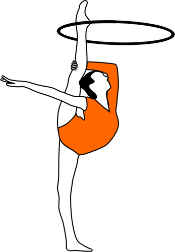 Dibujo De Gimnasia Rítmica Con Arco Vectorial - Художественная Гимнастика Клипарт (347x500)