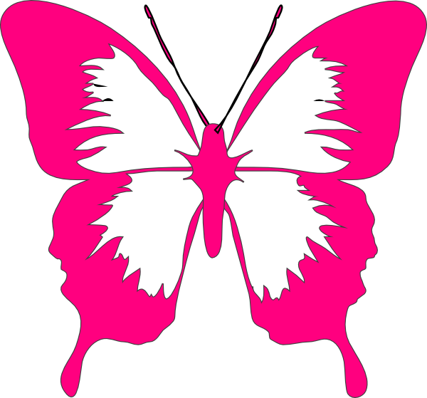Pink Butterfly Clip Art - Butterfly Clip Art Pink (600x559)