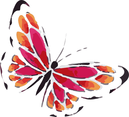 Watercolor Butterfly Clipart - Pink And Orange Butterfly Tattoo (450x411)