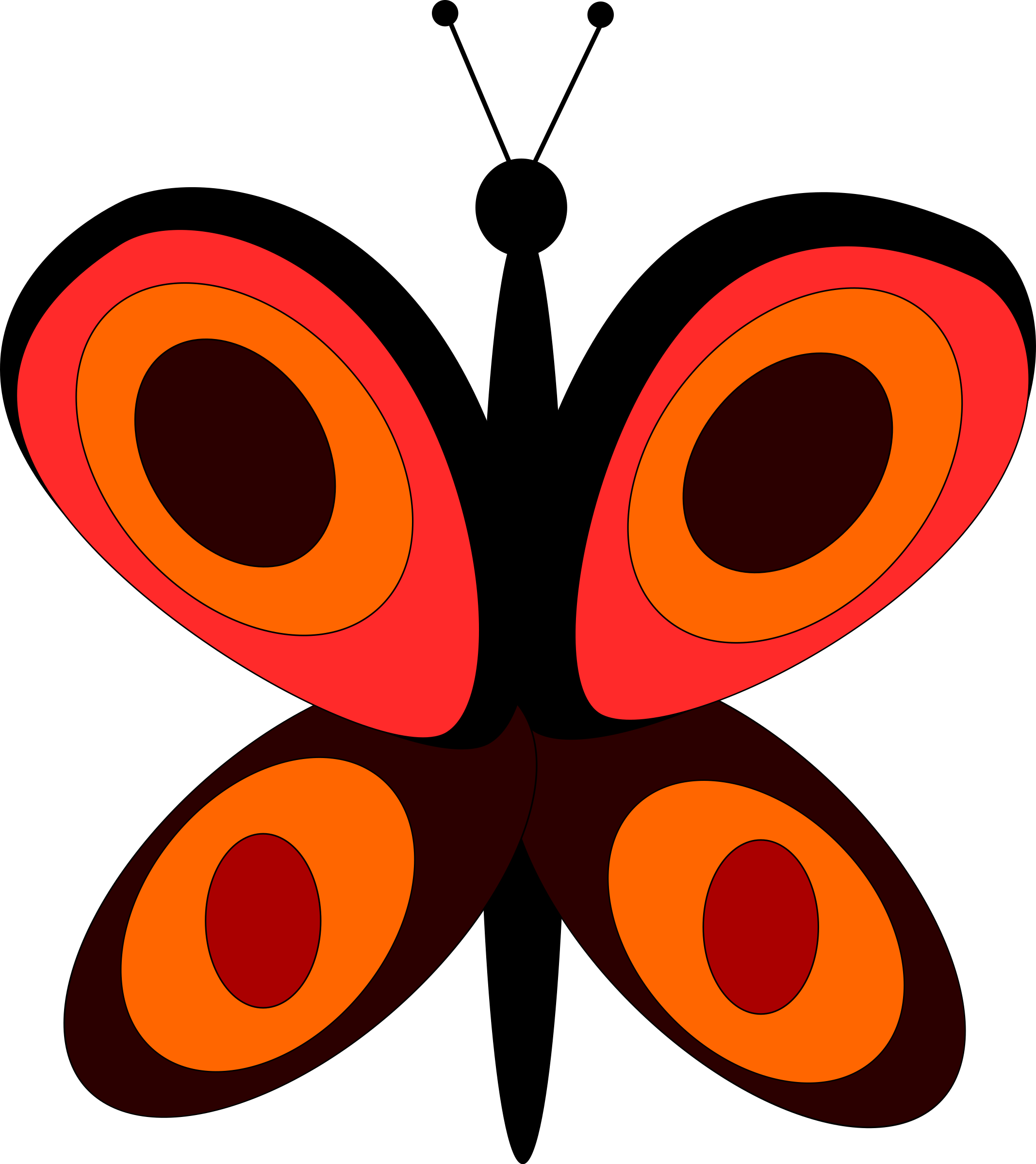 Butterfly - Custom Orange Butterfly Shower Curtain (2135x2400)