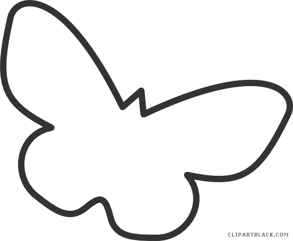 Butterfly Silhouette Animal Free Black White Clipart - Silhouette Butterfly Clipart (600x495)