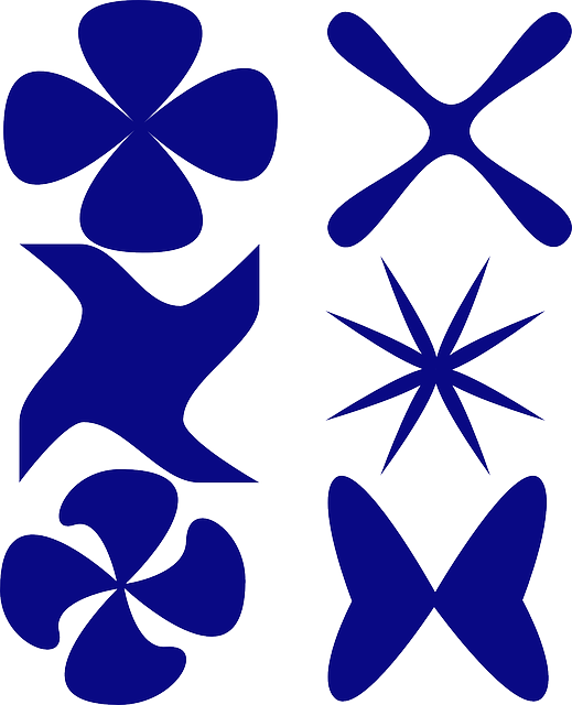 Butterfly, Shapes, Silhouettes, Star, Swirl, Blue - Organic Shapes Clipart (519x640)