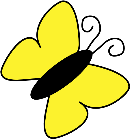 Yellow Butterfly Clipart Png (600x549)