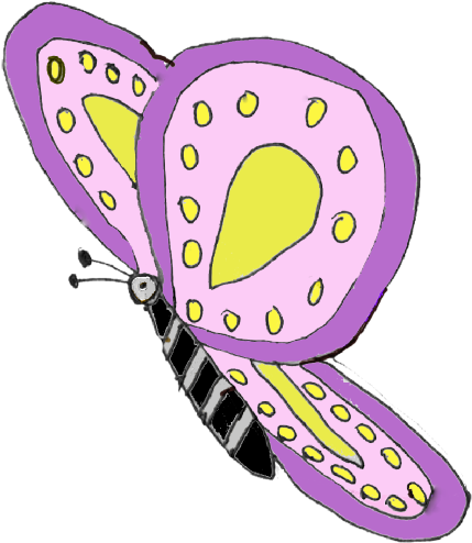 Purple Yellow Butterfly Clip Art At Clker - Purple Butterfly Shower Curtain (528x594)