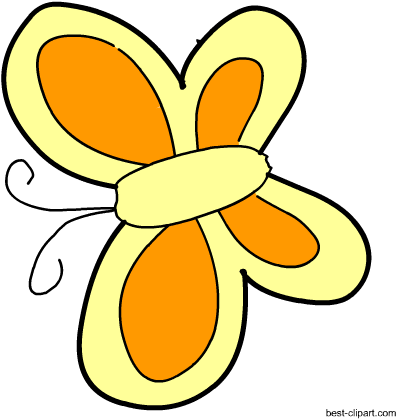 Yellow Butterfly Clip Art Graphic - Yellow (450x450)