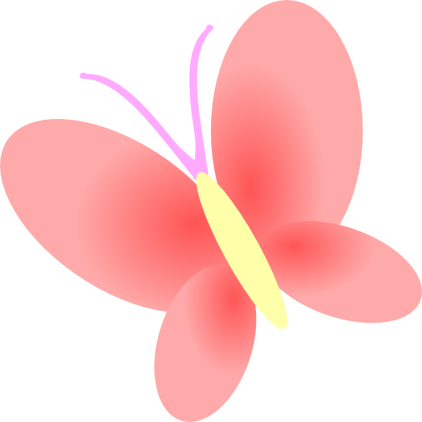 Butterfly Clipart Light Pink - Butterfly Cute Vector Png (600x599)