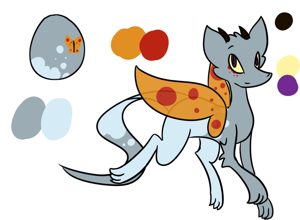 Butterfly Dragon Egg By Biuehaiku - Cartoon (1024x768)