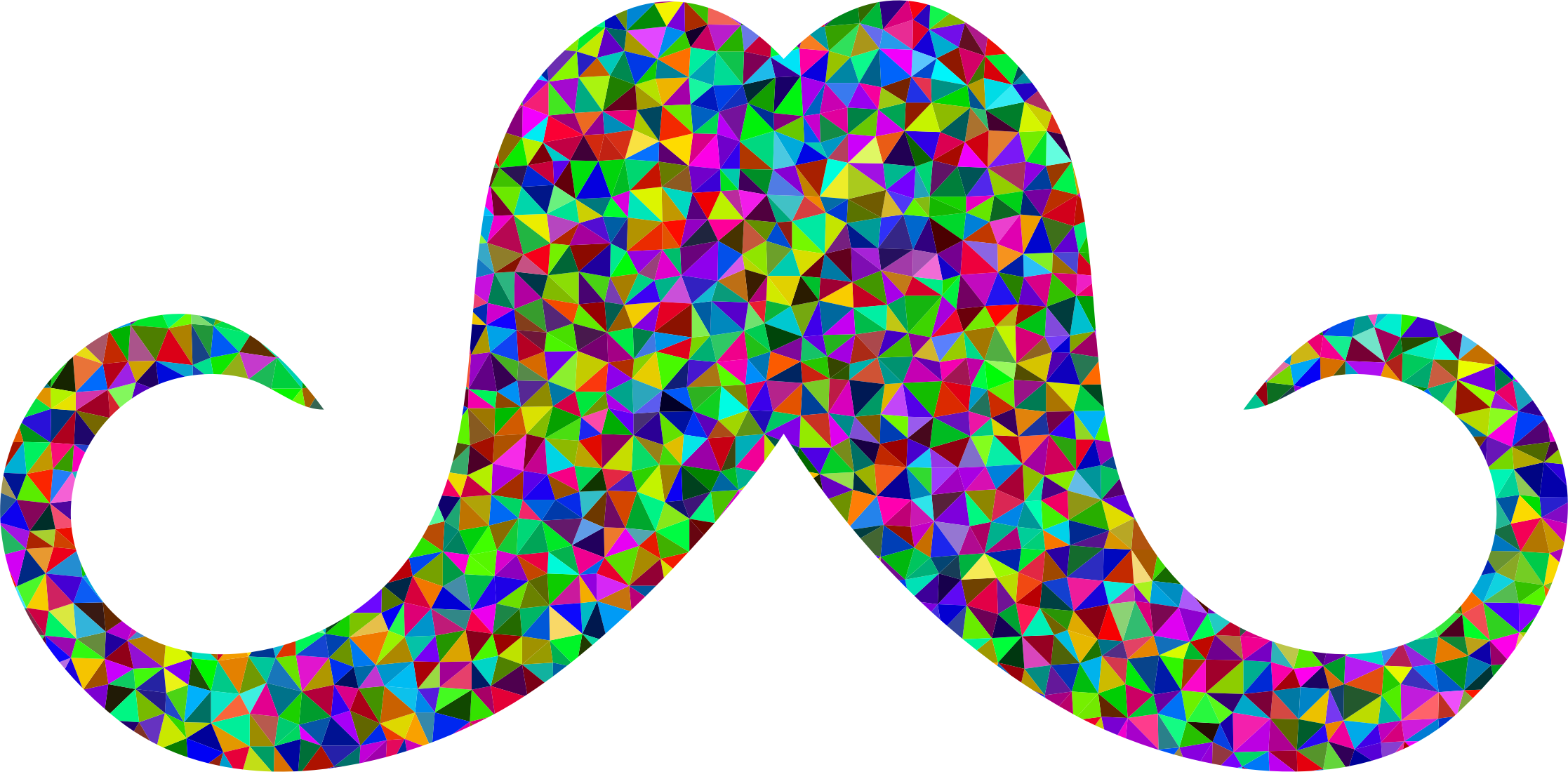 Mustache Clip Art Images Black And White - Colorful Mustache Clipart (2234x1100)