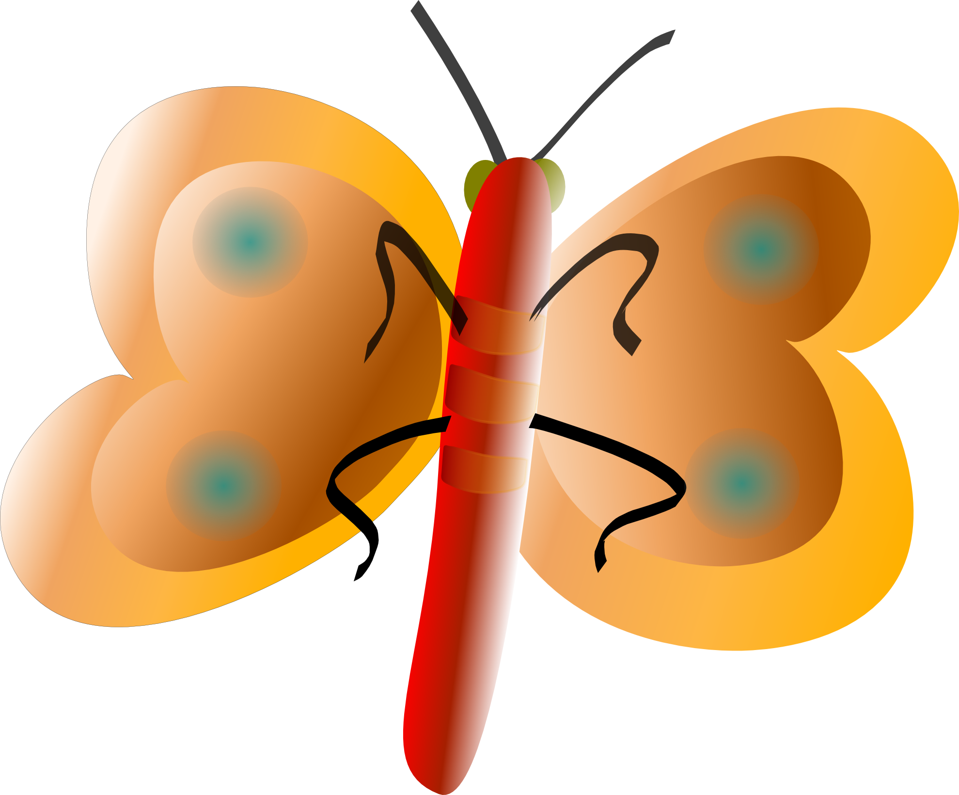 Butterfly Net Illustration - Orange Butterfly Shower Curtain (1979x1640)