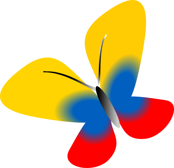 Colombia Flag Butterfly Svg Clip Arts 600 X 580 Px - Bandera De Colombia Animada (600x580)