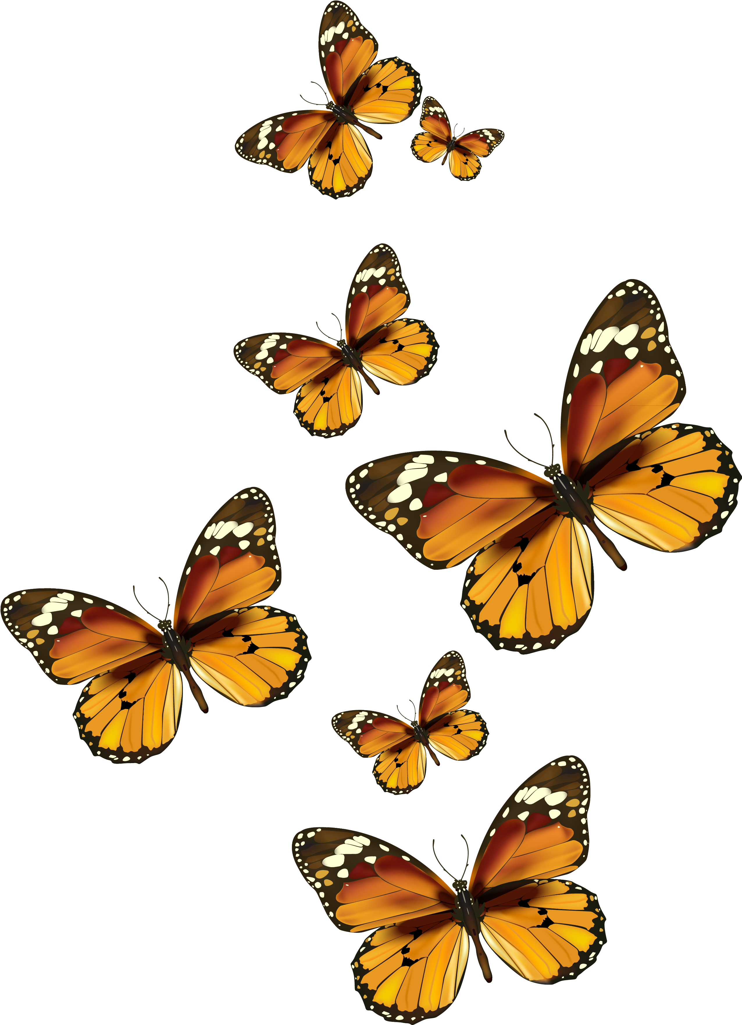 Butterflies Vector Png Clipart Picture - Painted Lady Butterfly Clip Art (2685x3637)