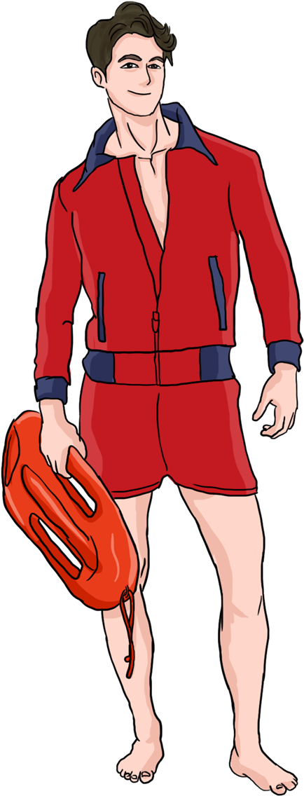 Swimming Pool Lifeguard Png - Life Guard Clip Art (600x1160)