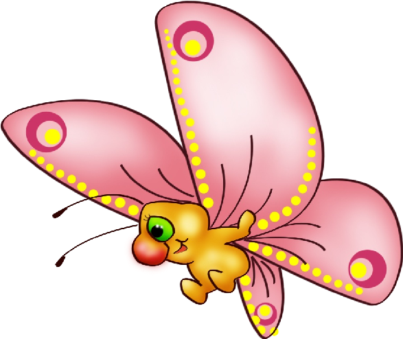 Cute Butterfly Cartoon Clip Art Images On A Transparent - Butterfly (600x600)