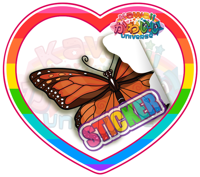 Cute Monarch Butterfly Sticker - Verboten Schild (646x646)